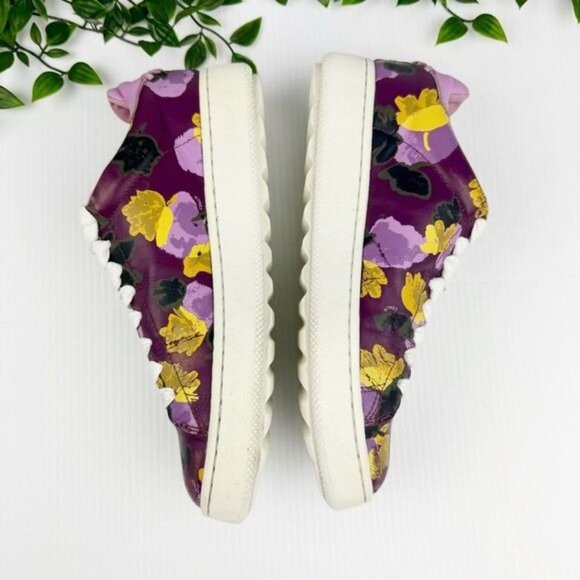 Coach Sneakers low-top platform sneakers Purple Floral 8.5 - Picture 3 of 11